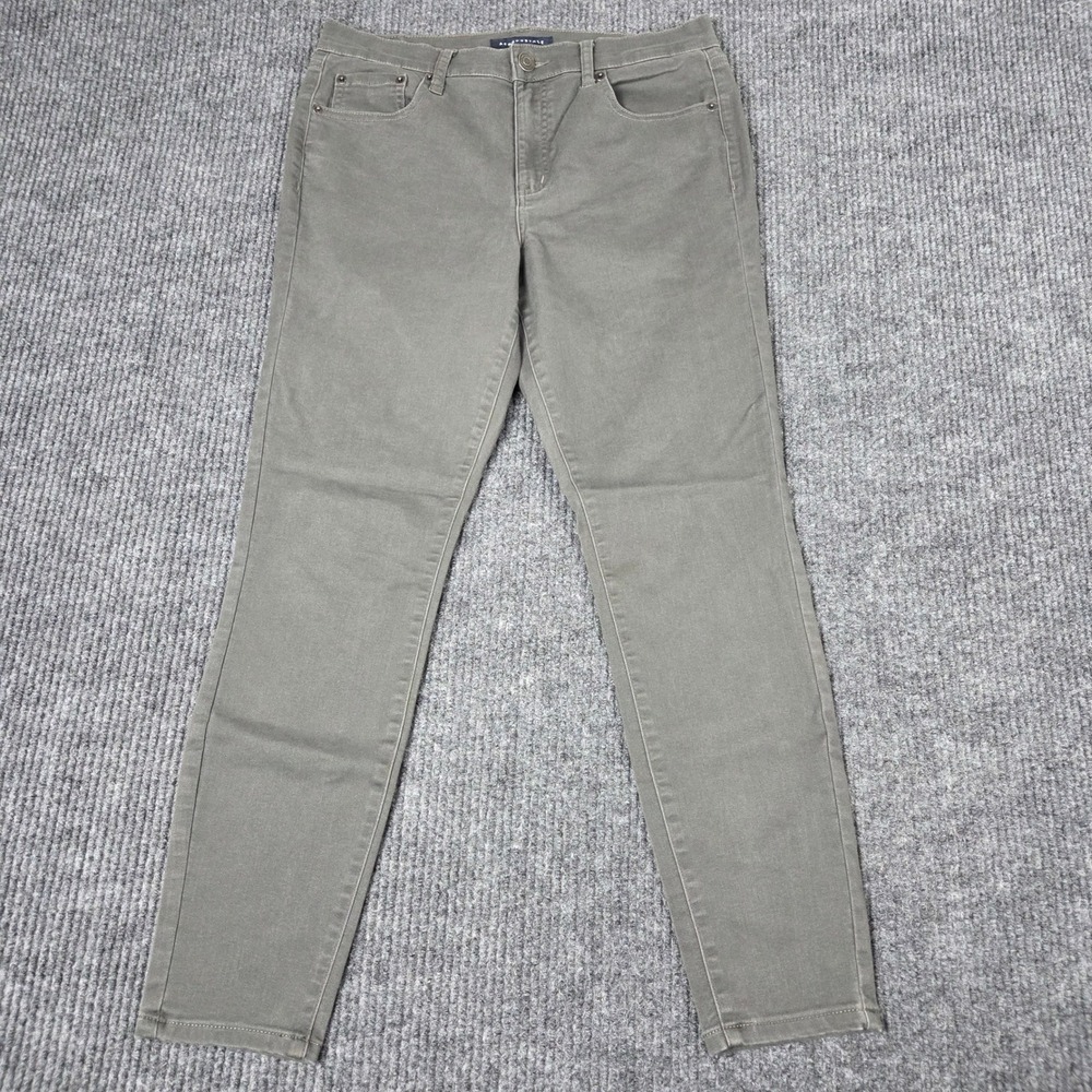 Aeropostale High Rise Jegging Pants Olive Green Stretch Slim Fit Size 12 26937